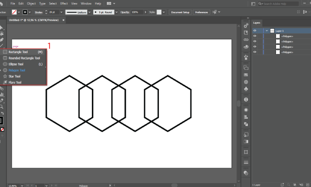 Gambar 1 Tutorial Shape Builder Tool di Adobe Illustrator