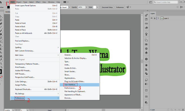 Gambar1, Mengubah Tema Warna User Interface di Adobe illustrator