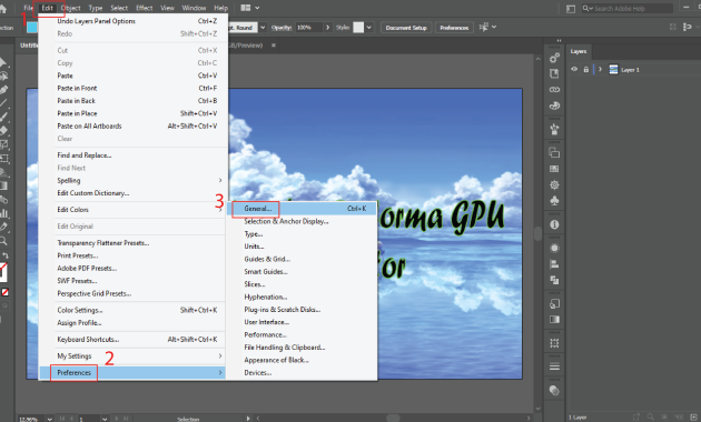gambar tutorial 1 Animasi zooming Performa GPU di adobe illustrator