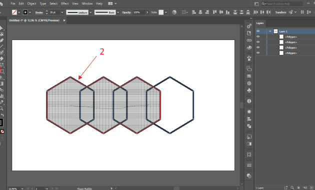 Gambar 2 Tutorial Shape Builder Tool di Adobe Illustrator