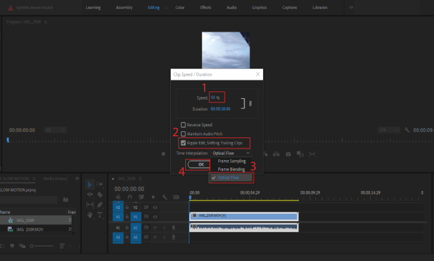 Gambar 2 - Membuat smooth slowmotion di premiere pro